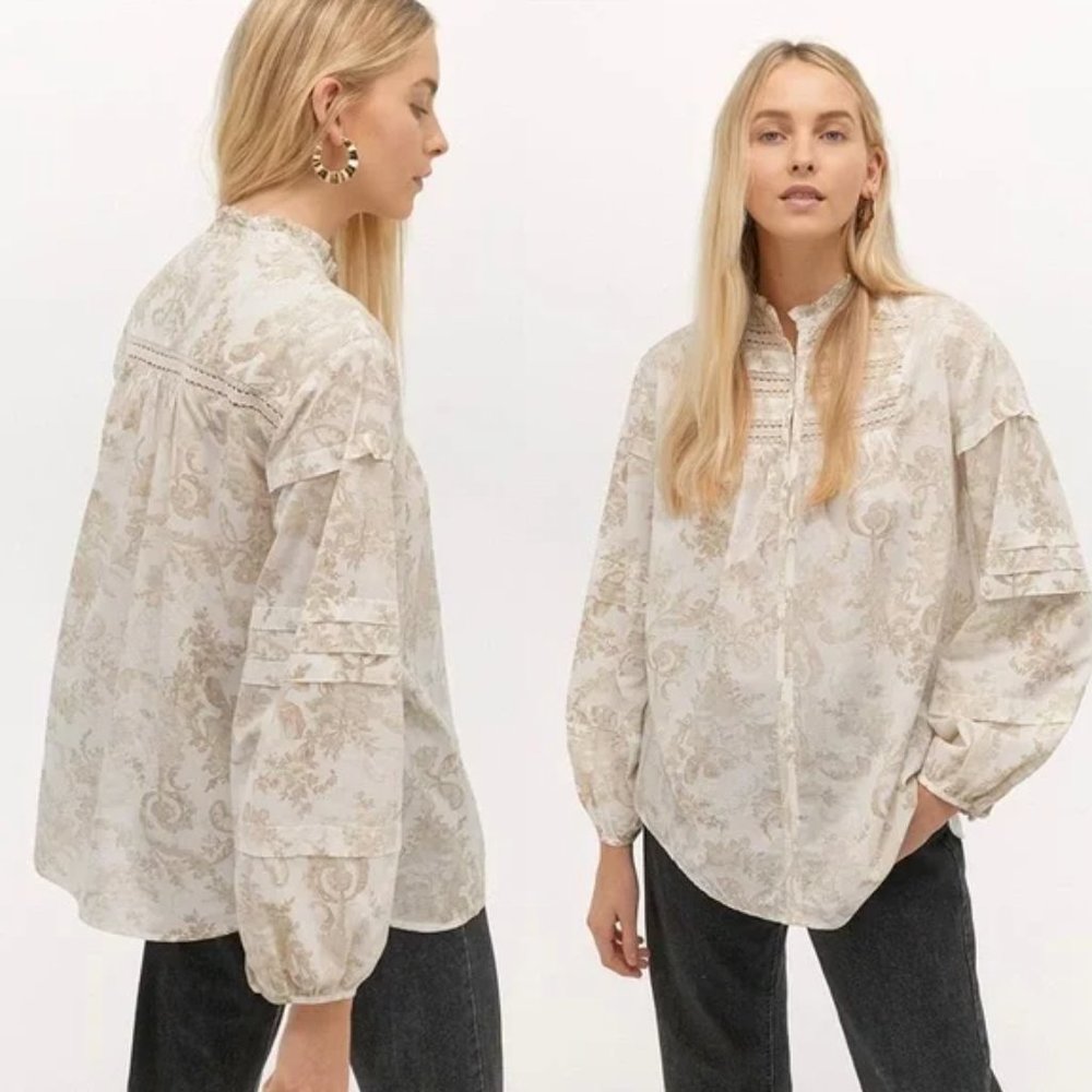 Elegant Cream Paisley Blouse